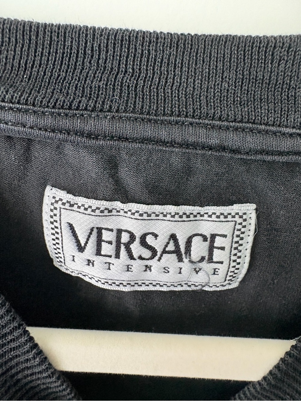 Versace Intensive Black Long Sleeve Tee | Minimal Logo | Relaxed Fit Size M - Picture 4 of 8